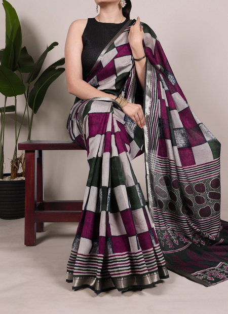 YNF7045 Polyester Viscose Chanderi Printed Sarees Wholesale Price In Surat